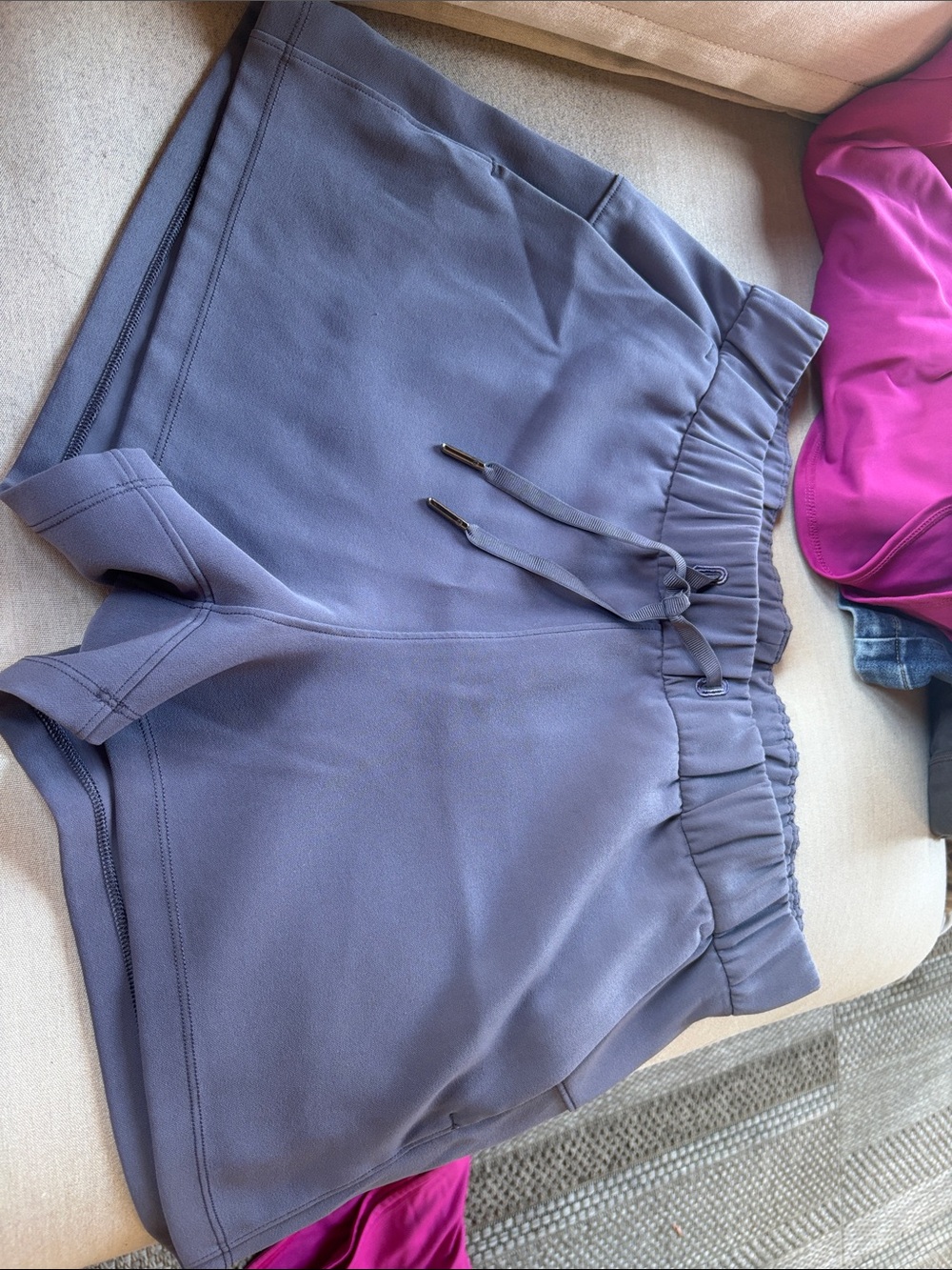 Lululemon Women’s Elastic Waist Lounge Shorts in Lavender Gray